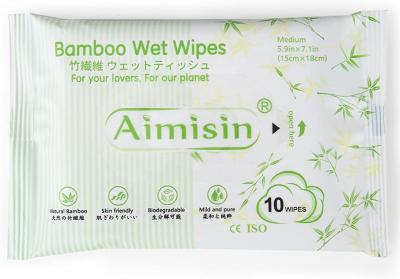 Eco-friendly unbleached biodegradable bamboo nature baby wet wipes